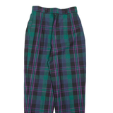 Check Womens Trousers Green Regular Tapered W26 L29