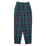 Check Womens Trousers Green Regular Tapered W26 L29