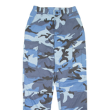 Camo Mens Trousers Blue Regular Tapered W27 L31