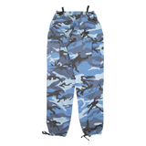 Camo Mens Trousers Blue Regular Tapered W27 L31