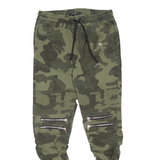 JOHN Ruched Mens Trousers Green Regular Skinny W28 L32