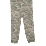 H&M Camo Mens Trousers Green Regular Tapered W25 L28