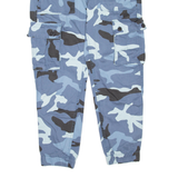 BERSHKA Camo Womens Trousers Blue Regular Tapered W28 L24