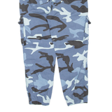 BERSHKA Camo Womens Trousers Blue Regular Tapered W28 L24