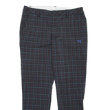 PUMA Check Mens Trousers Black Regular Tapered W38 L32