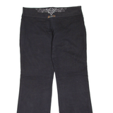 Womens Trousers Black Regular Flared W33 L33