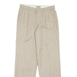 LUIGI MORINI Striped Womens Trousers Beige Regular Straight W31 L31
