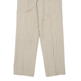 LUIGI MORINI Striped Womens Trousers Beige Regular Straight W31 L31