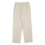 LUIGI MORINI Striped Womens Trousers Beige Regular Straight W31 L31