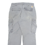CARHARTT Workwear Cargo Mens Trousers Grey Relaxed Straight W34 L30