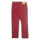 LEVI'S 514 Mens Trousers Red Regular Straight W30 L29