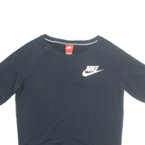 NIKE Short Sleeve Mens Sweatshirt Black Crew Neck M