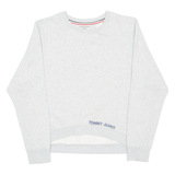 TOMMY HILFIGER Cropped Womens Sweatshirt Grey Crew Neck M