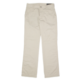 DUNDERDON Chino Mens Twill Trousers Beige Regular Straight W29 L32