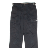 TEDDY'S Cargo Mens Twill Trousers Black Regular Straight W33 L32