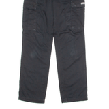 TEDDY'S Cargo Mens Twill Trousers Black Regular Straight W33 L32