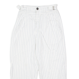 ZONE ZONE Striped Womens Trousers White Regular Straight 90s W26 L21