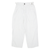 ZONE ZONE Striped Womens Trousers White Regular Straight 90s W26 L21