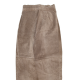 Womens Leather Trousers Brown Relaxed Tapered W24 L27