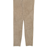 YOUNG POETS SOCIETY Womens Leather Trousers Beige Slim Skinny W24 L28