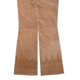 DINO'Z Womens Leather Trousers Brown Regular Bootcut W28 L33