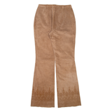 DINO'Z Womens Leather Trousers Brown Regular Bootcut W28 L33