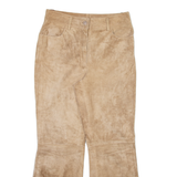 Womens Leather Trousers Beige Regular Bootcut W28 L28