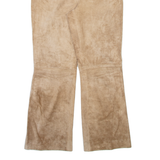 Womens Leather Trousers Beige Regular Bootcut W28 L28