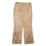 Womens Leather Trousers Beige Regular Bootcut W28 L28