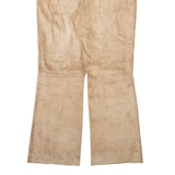 Womens Leather Trousers Beige Regular Bootcut W28 L28