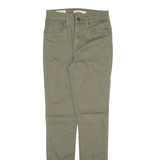 LEVI'S 721 High Rise Big E Womens Trousers Green Slim Skinny W24 L30