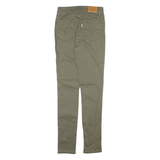 LEVI'S 721 High Rise Big E Womens Trousers Green Slim Skinny W24 L30