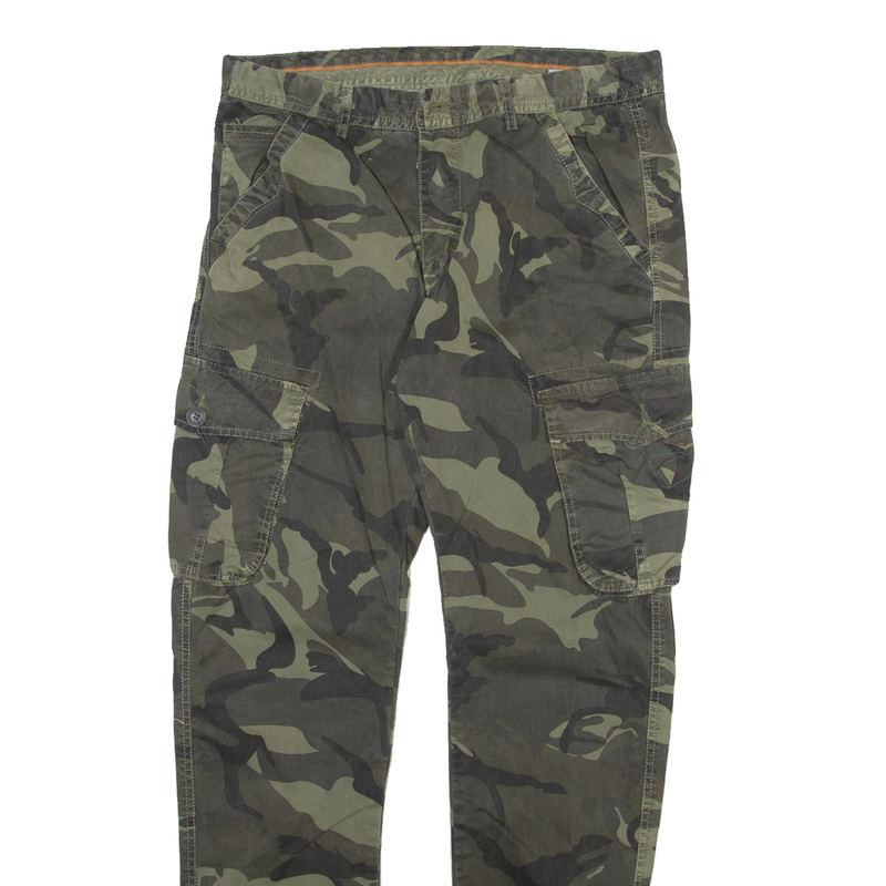 H&H Mens Trousers Green Relaxed Tapered W30 L30