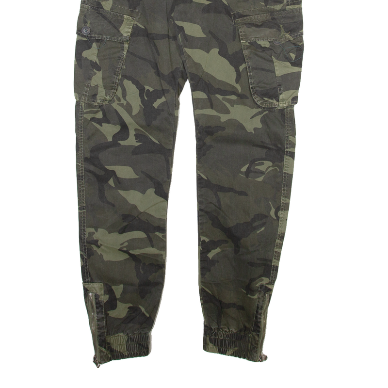 H&H Mens Trousers Green Relaxed Tapered W30 L30