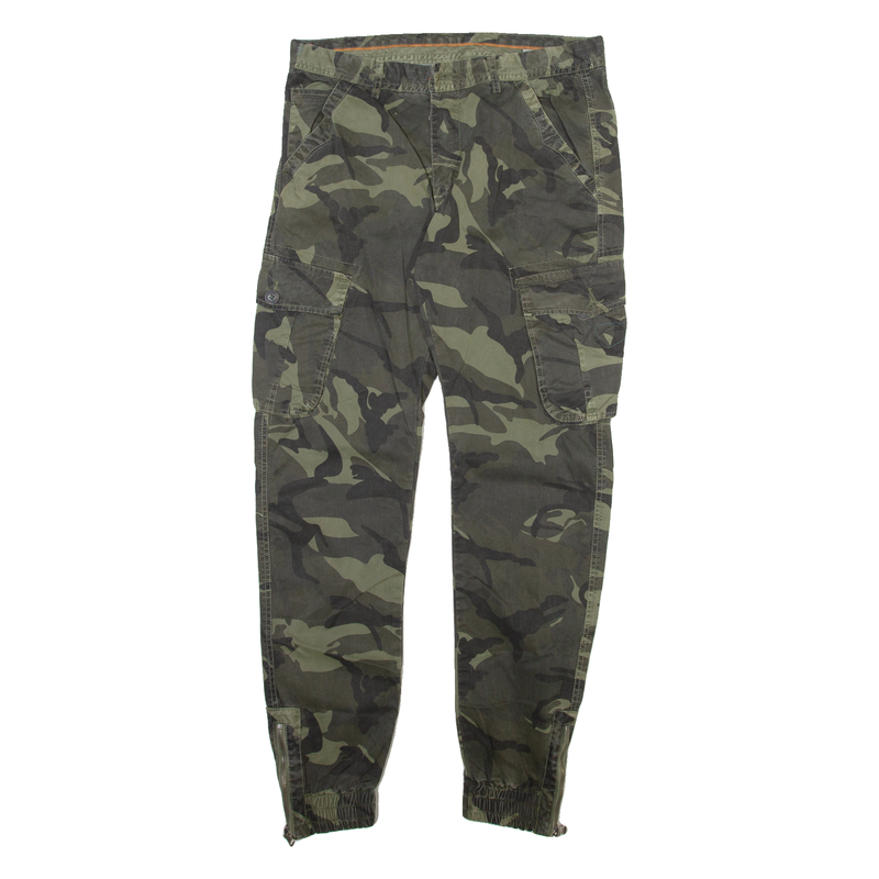 H&H Mens Trousers Green Relaxed Tapered W30 L30