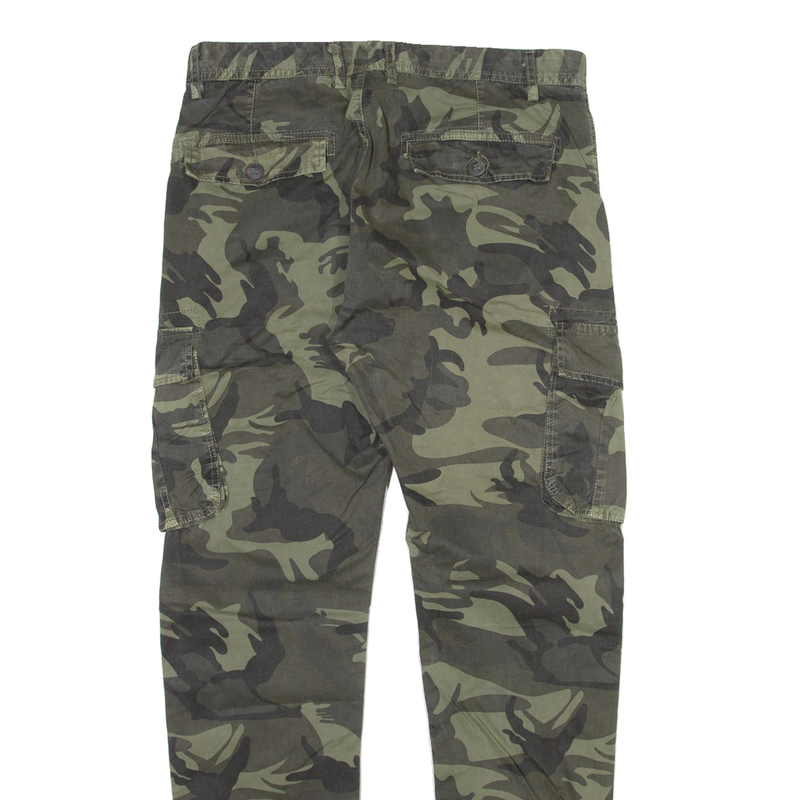 H&H Mens Trousers Green Relaxed Tapered W30 L30