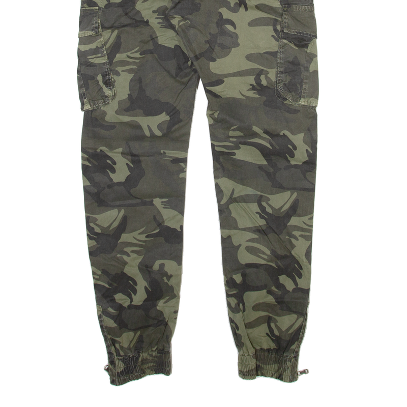 H&H Mens Trousers Green Relaxed Tapered W30 L30