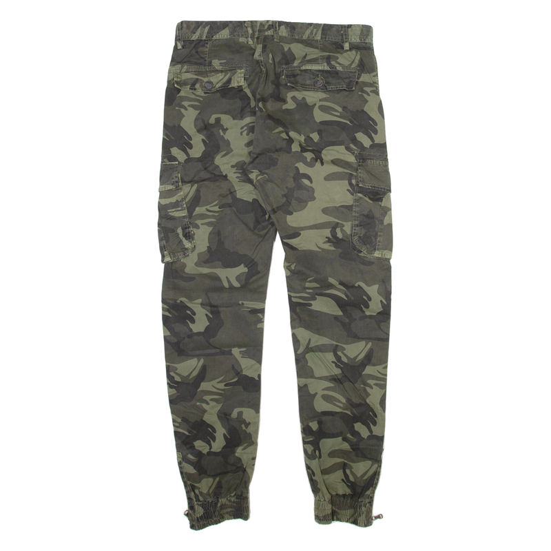 H&H Mens Trousers Green Relaxed Tapered W30 L30