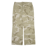 LIFE LINE Camo Cargo Womens Trousers Beige Relaxed Bootcut W36 L33