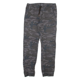 SKATE NATION Camo Jogger Style Mens Trousers Grey Regular Tapered W28 L28