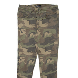 BERSHKA Camo Jogger Style Mens Trousers Green Regular Tapered W30 L28