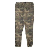 BERSHKA Camo Jogger Style Mens Trousers Green Regular Tapered W30 L28