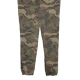 BERSHKA Camo Jogger Style Mens Trousers Green Regular Tapered W30 L28