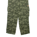 Camo Cargo Mens Trousers Green Regular Straight W28 L28