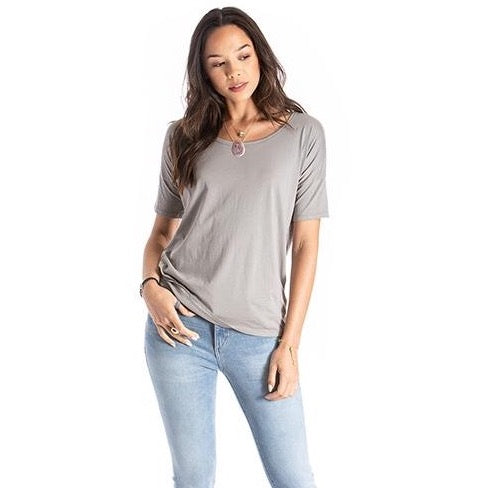 short sleeve top - grey