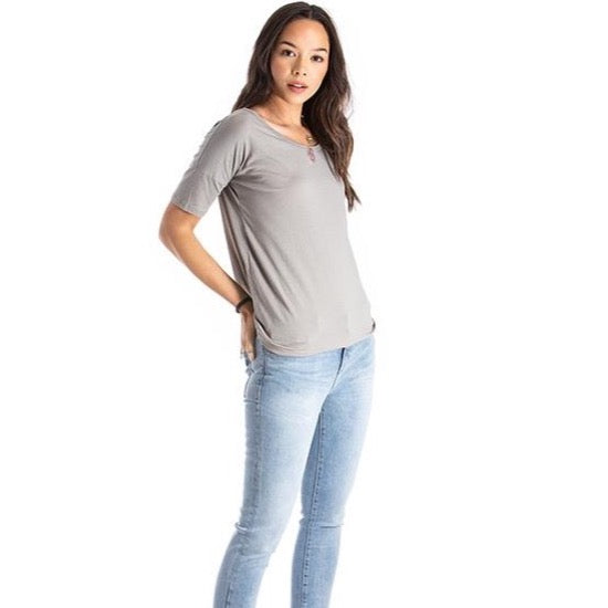 short sleeve top - grey