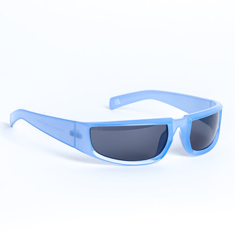 Retro Wrap Around Racer Sunglasses in Purple