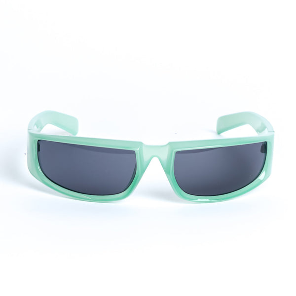 Retro Wrap Around Racer Sunglasses in Green