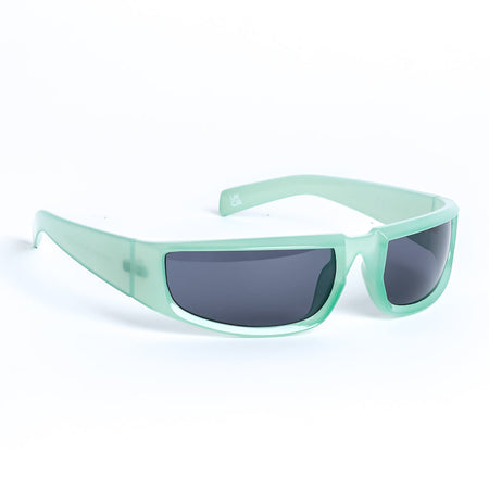 Retro Wrap Around Racer Sunglasses in Green