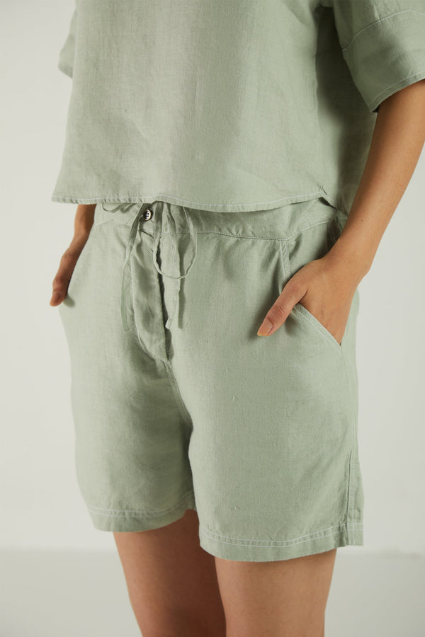Sunkissed Saltwater Shorts in Light Olive
